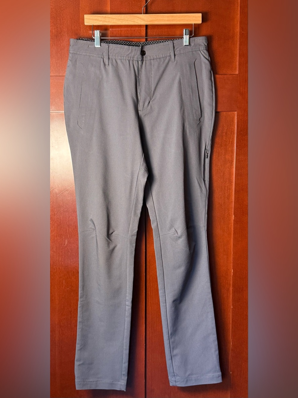 Lululemon Cadence Commute Pant Gray Pinstripe Technical Chino Mens 32x33